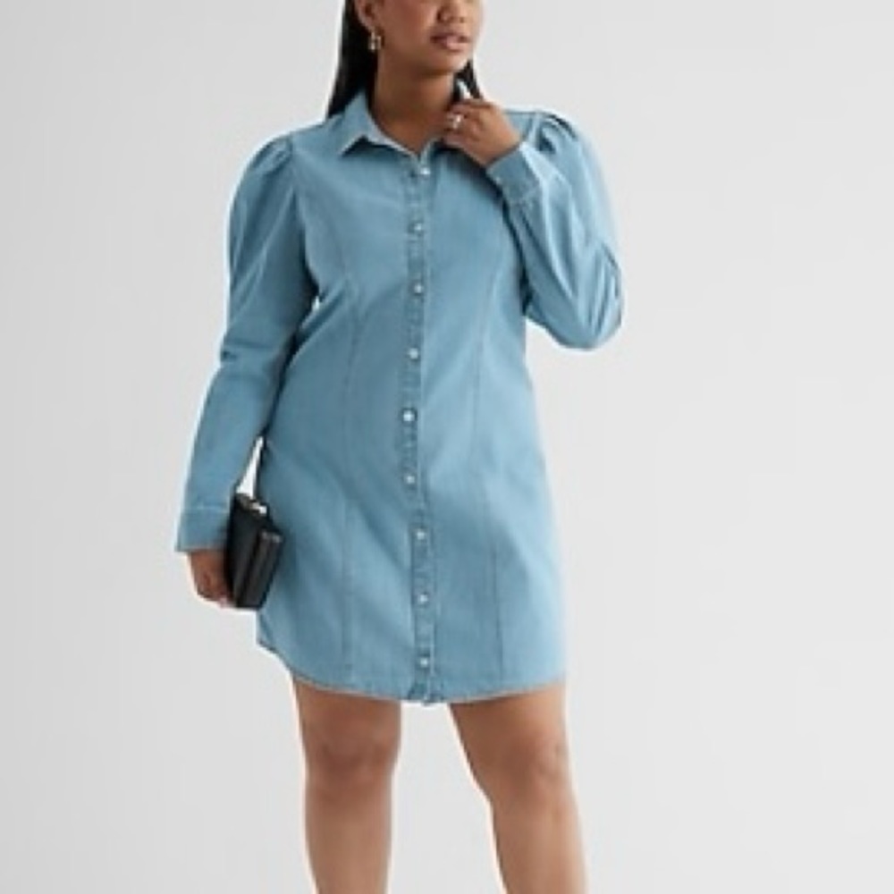 Express XL denim mini shirt dress